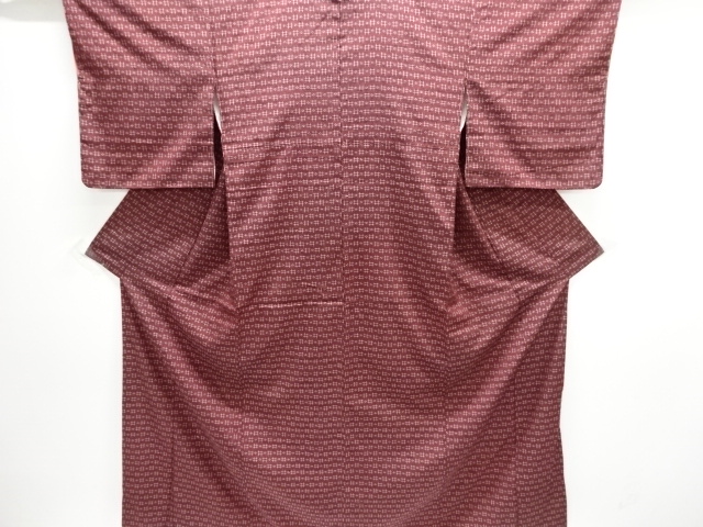 未使用品　井桁絣織り出し手織り紬着物